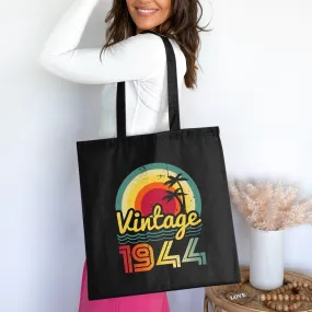 Vintage 1944 Tote Bag, Birthday Cotton Bag for Life, Retro Gift for Birthdays, Unique Stylish Tote, Classic Design, Eco-Friendly Bag