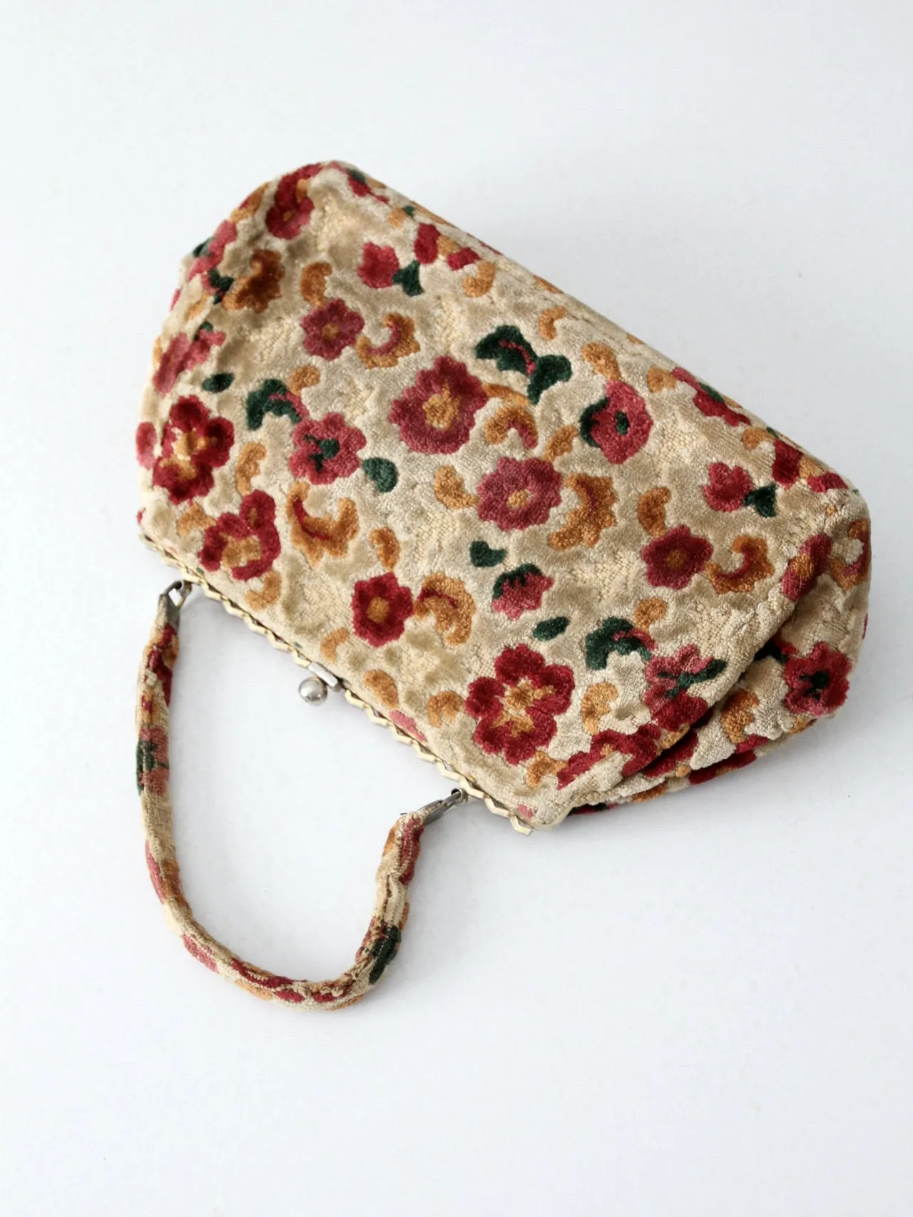 vintage 60's floral carpet bag