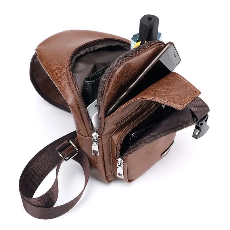 Warterproof USB Charging Sling Bag