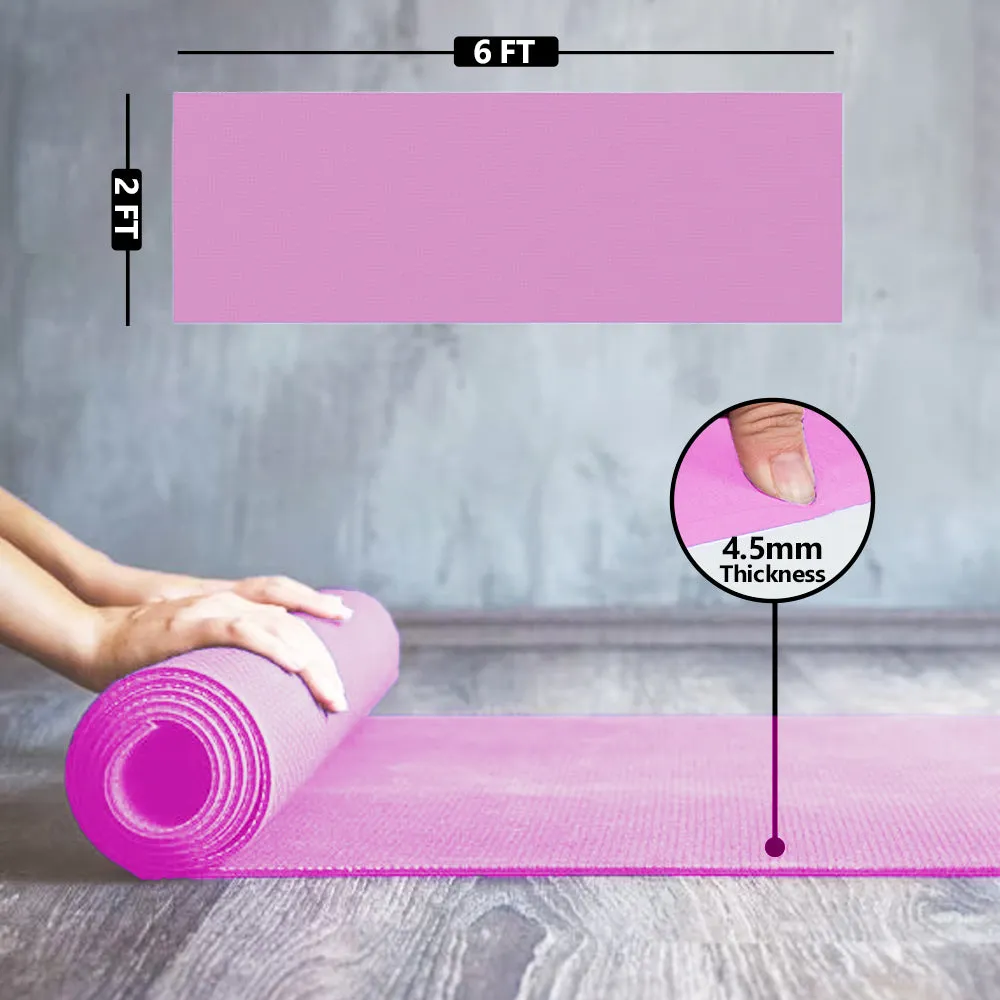 WErFIT 4.5mm Ultra Premium EVA Yoga Mat, Anti Skid, Home & Gym Workout for Men & Women Pink 4.5 mm Yoga Mat