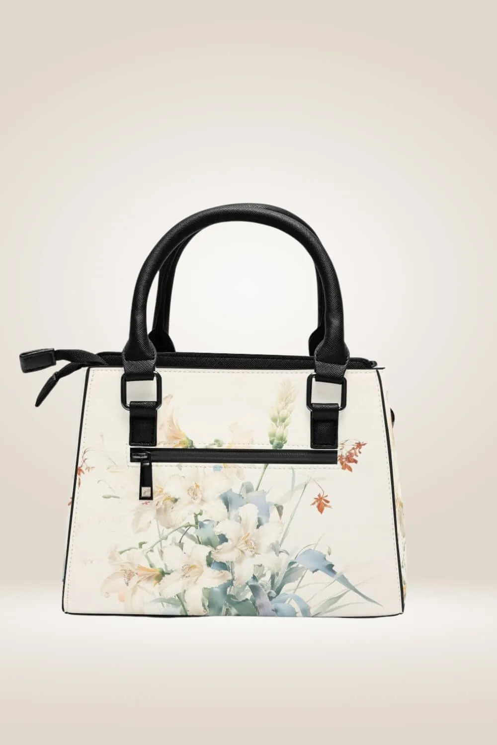 White Flowers Satchel Bag