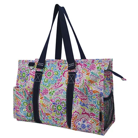 Wild Flower NGIL Zippered Caddy Organizer Tote Bag