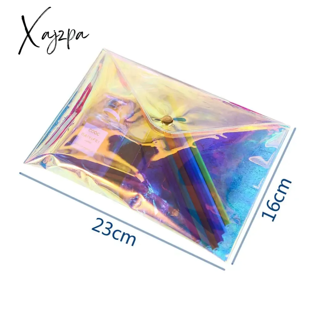 Xajzpa - Fashion Women Laser Transparent Cosmetic Bags Document Pencil Case Ladies Clear Makeup Bag Portable Make Up Pouch Organizer